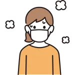 A Woman Wearing A Mask And Sweating SVG Icon